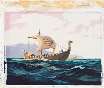 JAMES B. SETTLES (1902-1957) Viking boat.